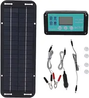 20W Solar Panel Black Solar Cell with Waterproof MPPT Controller for RV Home Vehicle Travel Camping