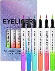 Colorful Liquid Eyeliners - Glow in the Dark Face Paint for Kids,High Pigmented Gel Makeup Pen Shining Natural Eye Liner for Everyday Women Party Girls Dance Night