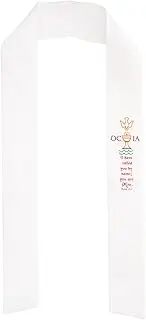 [Wowser] OCIA Catholic Initiation White Felt Stole, Religious Design with Scripture, 4 x 35 inches, White