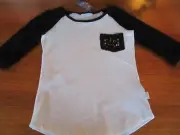 Girls Pumpkin Patch lace trim raglan Tee Size 7 NWT