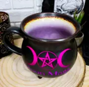 Ebros Triple Moon Magic Witch Cauldron Reduction Fired Ceramic Mug Or Bowl 32oz