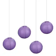 6 Pcs Dark Purple Paper Lanterns Hanging Round Paper Lanterns Lamps, 12 Inch