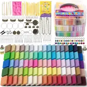 Polymer Clay Kits, 85 Colors Oven Bake Modeling Clay for Kids, Non-Sticky Moldin