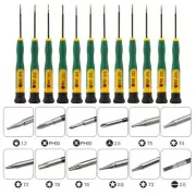 12PCS Screwdriver Tool Set With Torx T2 T3 T4 T5 T6 T8, Pentalobe 0.8 1.2 P5 P2