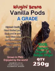 250g of A GRADE VANILLA BEAN PODS* HIGH GRADE*QUALITY*SINGLE ORIGIN*PNG Origin*