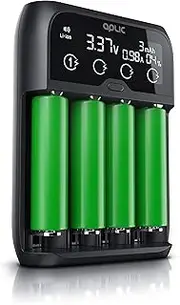 CSL - Universal Battery Charger - Battery Charger - for Li-ion, NI-MH, NI-Cd, LiFePo4 Batteries 18650 AA AAA Batteries and Batteries - LCD Display with Real-Time Display