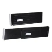 2 Pcs Plastic Drawer Dividers Organizer 11"-18" Adjustable Separators, Black