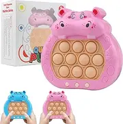 RLINGX Interactive Push Bubble Game - Make It Light up Toy for Stress Relief and Fun | for Boys & Girls Ages 3-12 | Ideal Toy for Home, Beach, Park, Birthday (Pink Hippo)