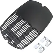 [Derurizy] Grill Grate, Griddle Replacement for Weber Q200 Q220 Q240 Q260 Q2000 Q2200 Q2400 Series, Cast Iron, Black, Rectangular