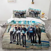 v5516 Bed Sheets Stray Kids Printed Bedding Set /3PCS Duvet Cover & Pillowcase(s) Gift Bed Sheets IU5516