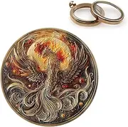 Affirmation Sobriety Coin Gift Set | Undead Bird Chip Medallion with Token Capsule, Stand & Card | Sobriety Gifts for Anniversary Month & Year for Men & Women in Recovery (Retro Brass)