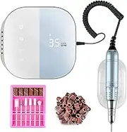 Professional Nail Drill Machine, Madenia Electric Nail File for Acrylic Gel Nails, with Touch-Sensitive Control and LCD Screen, 35000RPM (JMD-108 Blue)