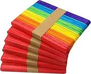 240 Pcs Colored Popsicle Sticks for Crafts, 4.5 Inch Wooden Ice Cream Sticks, Rainbow Colors, Great for DIY Creative Designs and Children Education
