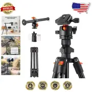 76'' Lightweight Aluminum Tripod - 360° Ball Head & Cellphone Clips Included