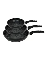 [Healthy Choice] Forged Frypan with Non Stick Coating 3 Piece Set in Black