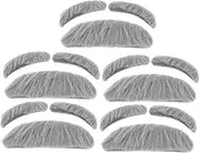 5 Pack Self-adhesive Fake Mustaches Eyebrows Set for Halloween Costumes Novelty Moustaches for Adults Boys and Girls Realistic Grandpa Beard Eyebrows Party Accessory