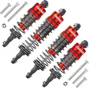 RC ORV Chassis Oil Shock Damper Absorbers kit for Tamiya 1/10 ORV Chassis Frog/Subaru Brat/Hyper Go 1/14 H14BM 14210 Off-Road Car Upgrades Replace (Red)