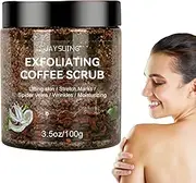 Natural Body Scrub - Cleansing Body Exfoliator Coffee Scrub Hydrating | Face Care Body Scrub 100g for Abdomen Face Arms Legs Back
