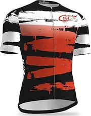 [HULG] Short Sleeve Cycling Jersey Men's Elastic Breathable T-Shirt Jersey Functional Shirt Quick Drying Fabric Cycling Jersey for Cycling Outdoor Sports