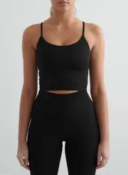 [aim'n] Black Shape Seamless Strap Singlet