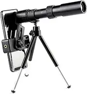 High Power Monocular with Adjustable Tripod and Phone Adapter, High-Definition High-Powered Telescope for Beginners to Observe Mo