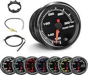 7 Color Transmission Temperature Gauge, 300 F Trans Temp Gauge Kit 2-1/16" 52mm LED Backlight - Black Dial - Clear Lens - Monitor and Display The Oil Temperature of Truck Transmissions