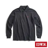 在飛比找momo購物網優惠-【EDWIN】男裝 EDGE 經典Ｗ印花長袖POLO衫(黑色
