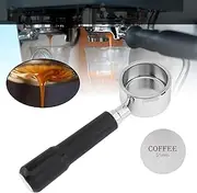 TQEONKL 51mm Bottomless Portafilter 3 ears, with Espresso Coffee Puck Screen Compatible with Delonghi Espresso Machine, Stainless Steel Replacement Parts with Filter Basket for Delonghi Espresso Machine, CMP_503_01