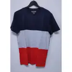 JACK & JONES ORIGINALS COLOURBLOCK 海軍藍與紅色拼色 T 卹，尺寸M