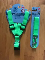 Dog Harness - Durable Step-in Adjustable Nylon (Large) & Matching 48” Leash