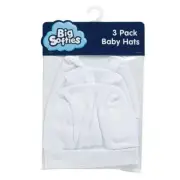 NEW Big Softies Cotton New Born Baby Hats 3 pack