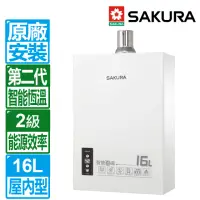 在飛比找momo購物網優惠-【SAKURA 櫻花】16L智能恆溫強制排氣熱水器DH160