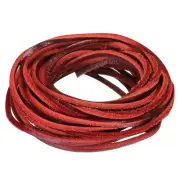 3.3 Yards 2mm Flat Leather Cord, Leather Lacing Strips for DIY Crafts Red Brown