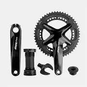 MirOdo Road Bike Crankset 34-50T/39-53T Double Chainring 170mm Aluminum Alloy Hollow Integrated Crank Arm 110mm BCD with Bottom Bracket for 11/12 Speed