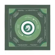 Grey and Green Mahjong Game Mat Size 30x30