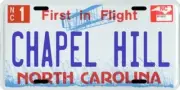Chapel Hill North Carolina Aluminum NC License Plate