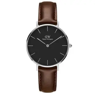 Daniel Wellington DW 手錶 Petite Bristol 32mm深棕色真皮皮革錶 絕版 DW00100177