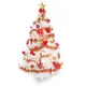 【預購】摩達客耶誕-台灣製5尺（150cm）特級白色松針葉聖誕樹 （紅金色系）（不含燈）（本島免運費）（下單後5個工作天出貨）_廠商直送