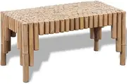 Bamboo Coffee Table Living Room Wood Tables Modern Storage, 70 cm - Farmhouse Industrial Center Office