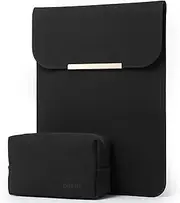 13 Inch Laptop Sleeve with Accessory Bag Compatible with MacBook Pro 13 M2/M1 Pro/Max, MacBook Air 13 M3/M2/M1, 13" iPad Pro/Air, DELL XPS 13, 13" Surface Pro, 12.4" Surface Laptop, Black