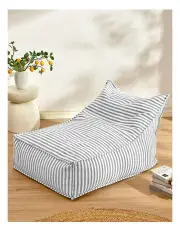 [Cadence & Co.] Oscar Faux Linen One Seater Bean Bag Lounge Cover in Dove Grey