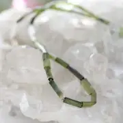 Shaded Green and Bicolor Tourmaline Faceted Cylinder Beads 16"*NewWorldGems