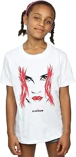 [Absolute Cult] Marvel Girls Black Widow Movie Close-Up T-Shirt White 7-8 Years