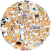 110pcs Welsh Corgi Dog Stickers, Cute Corgi Pembroke Dog Vinyl Decals for Kids Adults, Fancy Pets Dogs Stickers for Laptop Water Bottles Notebook Luggage
