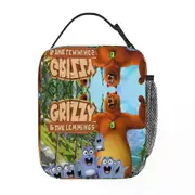 c460 Grizzy And The Lemmings Lunch Bags Insulated Lunch Tote Portable Bento Box Resuable Picnic Bags for Woman Work Kids School k460