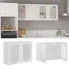 NNEVL Hanging Glass Cabinet White 80x31x60 cm Chipboard