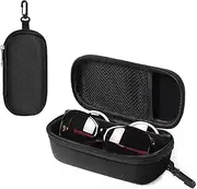 [Bukere] Double Eyeglasses Case with Adjustable Slots, EVA Hard-shell Travel Dual Glasses Sunglasses Organizer for Men Women