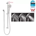 Brushed Nickel 3 Mode Hand Held Shower Head on 850mm BRASS Sliding Rail Set Wels