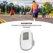 (White)Step Counter Large LCD Screen USB Rechargeable Pedometer W/ Lanyard HR