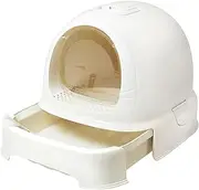 Hooded Cat Litter Box Drawer Type Cat Toilet with Handle for Portability and Privacy Enclosed Cat Potty